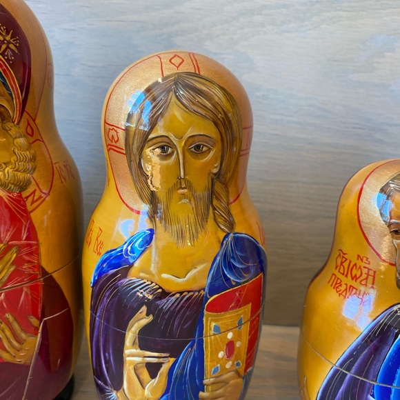 COPY - Matryoshka Russian wooden Nesting Doll Religious set of 10 - Picture 16 of 16